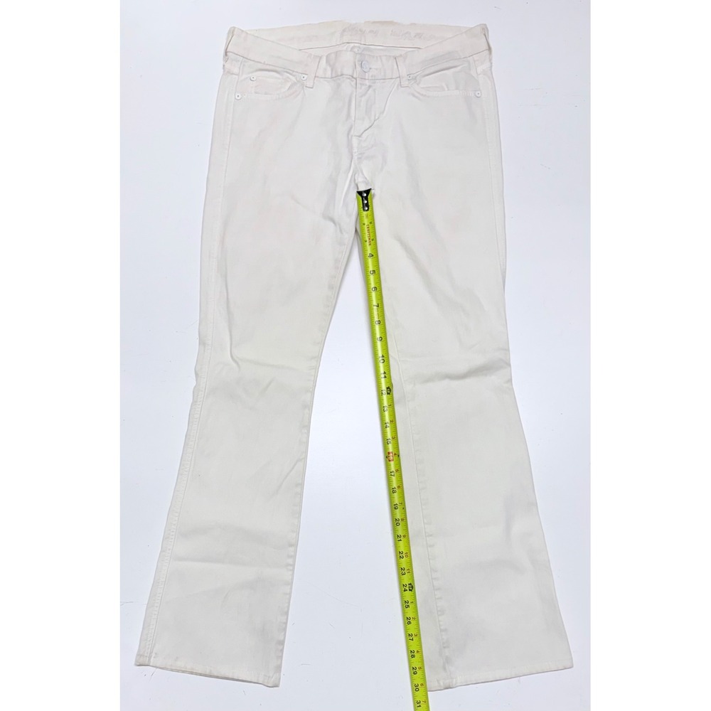 7 For All Mankind A Pocket White Flare Jeans Size 30 Low Rise Bootcut Stretch